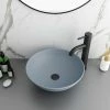 Arezzo 400mm Matt Grey Round Counter Top Basin -Arezzo shop AZG6015 n p