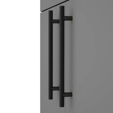 Arezzo Floor Standing Vanity Unit - Matt Grey - 600mm with Industrial Style Black Handles Arezzo Floor Standing Vanity Unit - Matt Grey - 600mm With Industrial Style Black Handles -Arezzo shop AZG6FSVBKIS d2 460