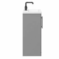 Arezzo Floor Standing Vanity Unit - Matt Grey - 600mm With Industrial Style Black Handles 7 Arezzo Floor Standing Vanity Unit - Matt Grey - 600mm With Industrial Style Black Handles -Arezzo shop AZG6FSVBKIS d5 460