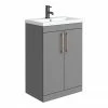 Arezzo 600 Matt Grey Floor Standing Vanity Unit With Rose Gold Handles 1 Arezzo 600 Matt Grey Floor Standing Vanity Unit With Rose Gold Handles -Arezzo shop AZG6FSVRG np