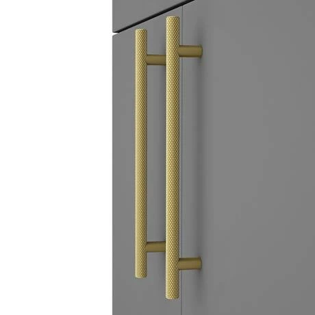 Arezzo Floor Standing Countertop Vanity Unit - Matt Grey - 600mm with Industrial Style Brushed Brass Handles Arezzo Floor Standing Countertop Vanity Unit - Matt Grey - 600mm With Industrial Style Brushed Brass Handles -Arezzo shop AZG6FSWBBIS d1 460