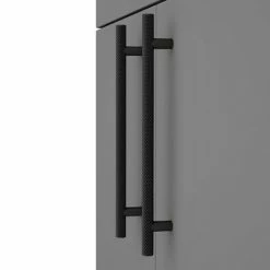 Arezzo Floor Standing Countertop Vanity Unit - Matt Grey - 600mm With Industrial Style Matt Black Handles -Arezzo shop AZG6FSWMBIS n d1 460