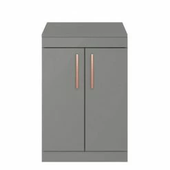Arezzo Floor Standing Countertop Vanity Unit - Matt Grey - 600mm With Rose Gold Handles 3 Arezzo Floor Standing Countertop Vanity Unit - Matt Grey - 600mm With Rose Gold Handles -Arezzo shop AZG6FSWRG detail1 460