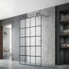 Arezzo Matt Black Grid Free Standing Wet Room Screen With Double Support Arms - Various Sizes 2 Arezzo Matt Black Grid Free Standing Wet Room Screen With Double Support Arms - Various Sizes -Arezzo shop AZG7DWS m