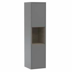 Arezzo Senza 1400mm Matt Grey / Vicenza Oak Wall Hung Tall Unit
