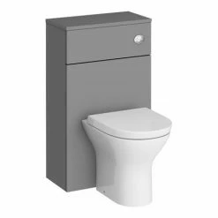 Arezzo Grey Floor Standing Vanity Unit, Tall Cabinet + Toilet Pack With Rose Gold Handles -Arezzo shop AZGRGFSP1 n d7 460