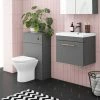 Arezzo Grey Wall Hung Sink Vanity Unit + Toilet Package With Rose Gold Handle 1 Arezzo Grey Wall Hung Sink Vanity Unit + Toilet Package With Rose Gold Handle -Arezzo shop AZGRGWHP1 np