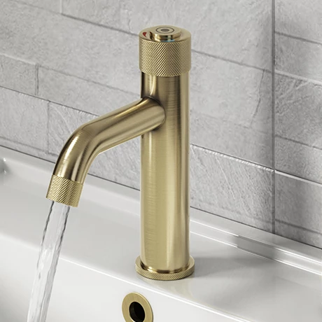 Arezzo Brushed Brass Industrial Style 1-Touch Basin Tap Arezzo Brushed Brass Industrial Style 1-Touch Basin Tap -Arezzo shop AZIS1TBB n p