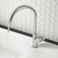 Arezzo Chrome Industrial Style 1-Touch Kitchen Mixer Tap