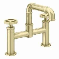Arezzo Brushed Brass Industrial Style Bath Filler -Arezzo shop AZISBB03 d2 460