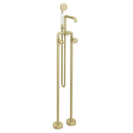 Arezzo Brushed Brass Industrial Style Freestanding Bath Shower Mixer Tap Arezzo Brushed Brass Industrial Style Freestanding Bath Shower Mixer Tap -Arezzo shop AZISBB05 n d2 460