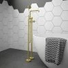 Arezzo Brushed Brass Industrial Style Freestanding Bath Shower Mixer Tap 1 Arezzo Brushed Brass Industrial Style Freestanding Bath Shower Mixer Tap -Arezzo shop AZISBB05 prod