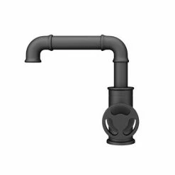 Arezzo Matt Black Industrial Style Side Tap Head Basin Mixer -Arezzo shop AZISBK01A d6 460
