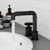 Arezzo Matt Black 2TH Industrial Style Deck Mounted Basin Mixer -Arezzo shop AZISBK02 n p