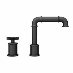 Arezzo Matt Black 2TH Industrial Style Deck Mounted Basin Mixer 6 Arezzo Matt Black 2TH Industrial Style Deck Mounted Basin Mixer -Arezzo shop AZISBK02 d4 460
