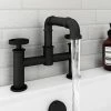 Arezzo Matt Black Industrial Style Bath Filler -Arezzo shop AZISBK03 n p