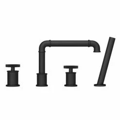 Arezzo Matt Black 4TH Industrial Style Deck Mounted Bath Shower Mixer Inc. Pull Out Handset 6 Arezzo Matt Black 4TH Industrial Style Deck Mounted Bath Shower Mixer Inc. Pull Out Handset -Arezzo shop AZISBK04 n d4 460