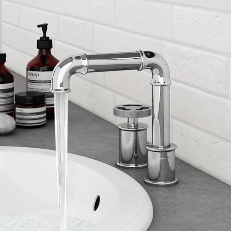 Arezzo Chrome 2TH Industrial Style Deck Mounted Basin Mixer Arezzo Chrome 2TH Industrial Style Deck Mounted Basin Mixer -Arezzo shop AZISCH02 prod