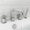 Arezzo Chrome 4TH Industrial Style Deck Mounted Bath Shower Mixer Inc. Pull Out Handset -Arezzo shop AZISCH04 n p
