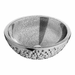 Arezzo Round 430mm Silver Mottled Relief Design Ceramic Counter Top Basin -Arezzo shop AZJ2050 n d1 460