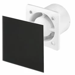 Arezzo 100mm Silent Extractor Fan - Humidistat - Black Glass