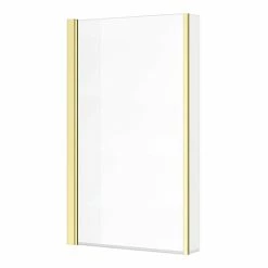 Arezzo Brushed Brass L-Shaped Hinged Bath Screen