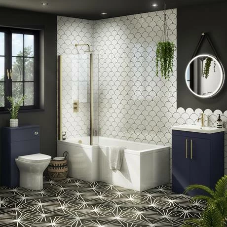 Arezzo Brushed Brass L-Shaped Hinged Bath Screen Arezzo Brushed Brass L-Shaped Hinged Bath Screen -Arezzo shop AZLBBS d3 460