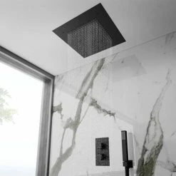 Arezzo Matt Black 400 X 400mm Recessed Ceiling Mounted Square Shower Head 4 Arezzo Matt Black 400 X 400mm Recessed Ceiling Mounted Square Shower Head -Arezzo shop AZMB4CRS d2 460
