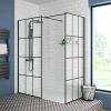 Arezzo 1700 X 800 Matt Black Grid Wet Room (inc. Screen, Side Panel + Tray) 2 Arezzo 1700 X 800 Matt Black Grid Wet Room (inc. Screen, Side Panel + Tray) -Arezzo shop AZMBG03 p
