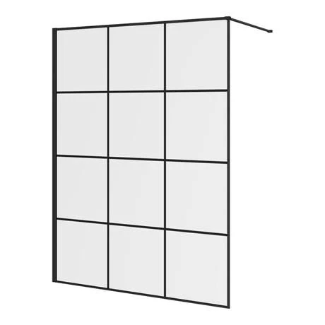 Arezzo 1400 x 800 Matt Black Grid Wet Room (inc. 1400 Screen + Tray) Arezzo 1400 X 800 Matt Black Grid Wet Room (inc. 1400 Screen + Tray) -Arezzo shop AZMBG148 d2 460