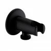 Arezzo Round Wall Elbow & Shower Handset Holder - Matt Black 2 Arezzo Round Wall Elbow & Shower Handset Holder - Matt Black -Arezzo shop AZMBHSRD p