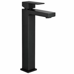 Arezzo Square Matt Black High Rise Mono Basin Mixer Tap