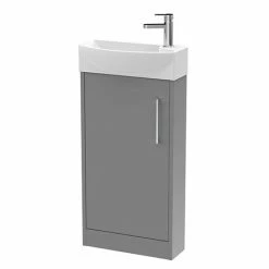 Arezzo Matt Grey 450mm 1TH Floor Standing Cloakroom Vanity Unit