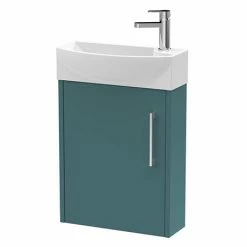 Arezzo Matt Green 450mm 1TH Wall Hung Cloakroom Vanity Unit