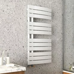Arezzo Matt White Designer Heated Towel Rail 1080 X 550mm