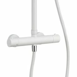 Arezzo Round Thermostatic Shower - Matt White -Arezzo shop AZMWRD3 d3 460