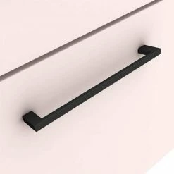 Arezzo Wall Hung Countertop Vanity Unit - Matt Pink - 500mm With Matt Black Handle -Arezzo shop AZP5WHWBK d1 460