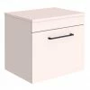 Arezzo Wall Hung Countertop Vanity Unit - Matt Pink - 500mm With Matt Black Handle -Arezzo shop AZP5WHWBK p