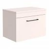 Arezzo Wall Hung Countertop Vanity Unit - Matt Pink - 600mm With Matt Black Handle -Arezzo shop AZP6WHWBK p