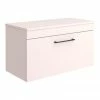 Arezzo Wall Hung Countertop Vanity Unit - Matt Pink - 800mm With Matt Black Handle -Arezzo shop AZP8WHWBK p