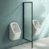 Arezzo Concealed Urinal Pack With 2 X Urinal Bowls + Matt Black Frame Glass Partition 2 Arezzo Concealed Urinal Pack With 2 X Urinal Bowls + Matt Black Frame Glass Partition -Arezzo shop AZPAK2MB P