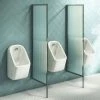 Arezzo Concealed Urinal Pack With 3 X Urinal Bowls + 2 X Chrome Frame Glass Partitions -Arezzo shop AZPAK3CH P