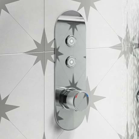Arezzo Chrome Industrial Style Push Button Shower Valve (2 Outlets) Arezzo Chrome Industrial Style Push Button Shower Valve (2 Outlets) -Arezzo shop AZPB02RCH d3 460