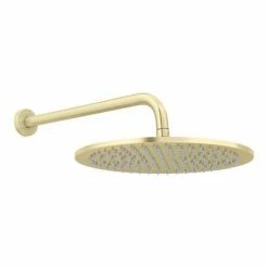 Arezzo Brushed Brass Industrial Style Push Button Shower Valve With Diverter, Handset, Fixed Shower Head + 4 Body Jets -Arezzo shop AZPB03RBBPK D3 460