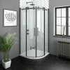 Arezzo Matt Black 900 X 900mm Frameless Quadrant Shower Enclosure 2 Arezzo Matt Black 900 X 900mm Frameless Quadrant Shower Enclosure -Arezzo shop AZQ9 P1