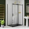 Arezzo Matt Black 1200 X 800 Frameless Sliding Door Shower Enclosure With Black Tray 1 Arezzo Matt Black 1200 X 800 Frameless Sliding Door Shower Enclosure With Black Tray -Arezzo shop AZR128BT n p