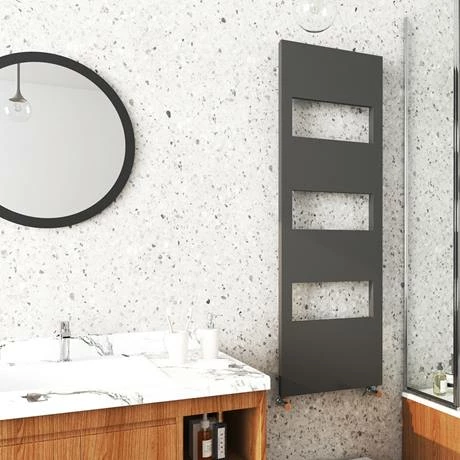 Arezzo Anthracite 1500 x 500 Designer Panel Radiator with Towel Rails Arezzo Anthracite 1500 X 500 Designer Panel Radiator With Towel Rails -Arezzo shop AZR15X5A d1 460