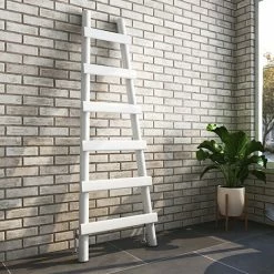 Arezzo White Leaning Ladder 1600 X 600 Heated Towel Rail