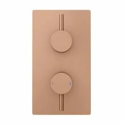 Arezzo Rose Gold Round Shower System (Twin Valve With Diverter, Wall Mounted Head + Handset) -Arezzo shop AZRGSPK5 detail4 460