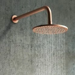 Arezzo Rose Gold Round Shower System (Twin Valve With Diverter, Wall Mounted Head + Handset) -Arezzo shop AZRGSPK5 detail5 460